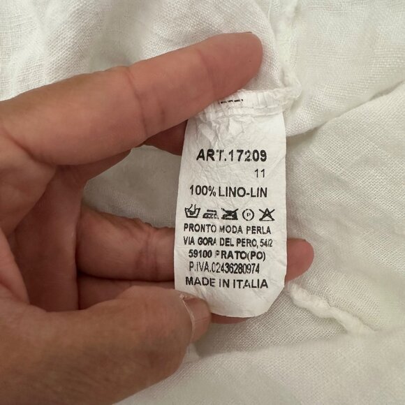 Modamalfi A Line Mini Dresses Scoop Neck Sleeveless Minimalist White Linen Sz S - Picture 10 of 10
